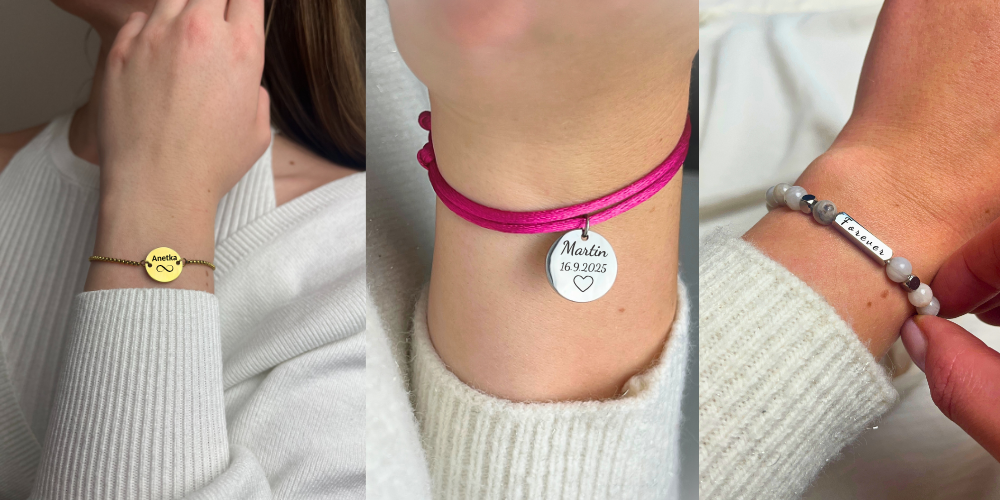 Vytvořte si náramek s vlastním příběhem Náramky s vlastním textem, personalizovaný šperk